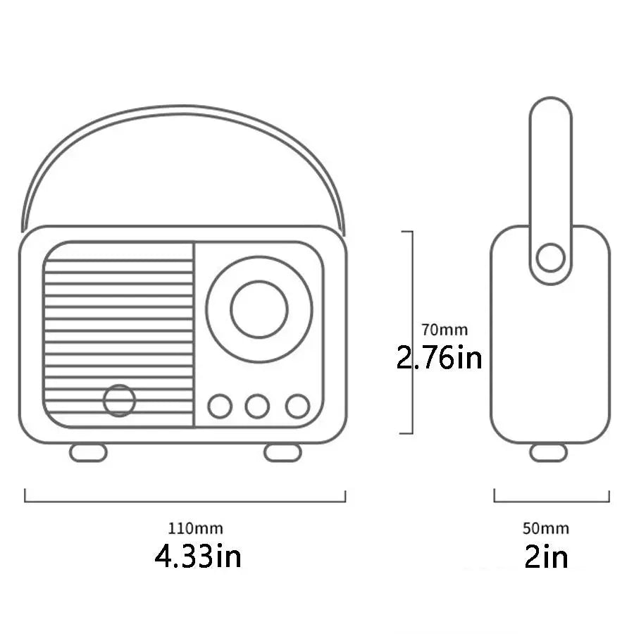 Vintage-Inspired Wireless Bluetooth Speaker - Portable Mini Music Player with Built-in Microphone for Home, Office, and Outdoor Adventures - Perfect Valentine's Day Gift!