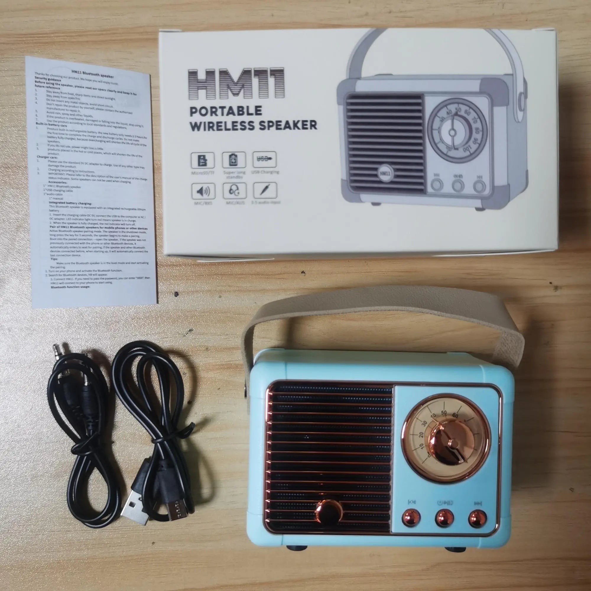 Vintage-Inspired Wireless Bluetooth Speaker - Portable Mini Music Player with Built-in Microphone for Home, Office, and Outdoor Adventures - Perfect Valentine's Day Gift!