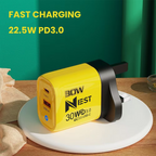 Power Up Your Devices with the 22.5W Fast Charging USB-C PD Wall Charger for iPhone 15/16 & Samsung Galaxy