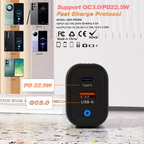 Power Up Your Devices with the 22.5W Fast Charging USB-C PD Wall Charger for iPhone 15/16 & Samsung Galaxy